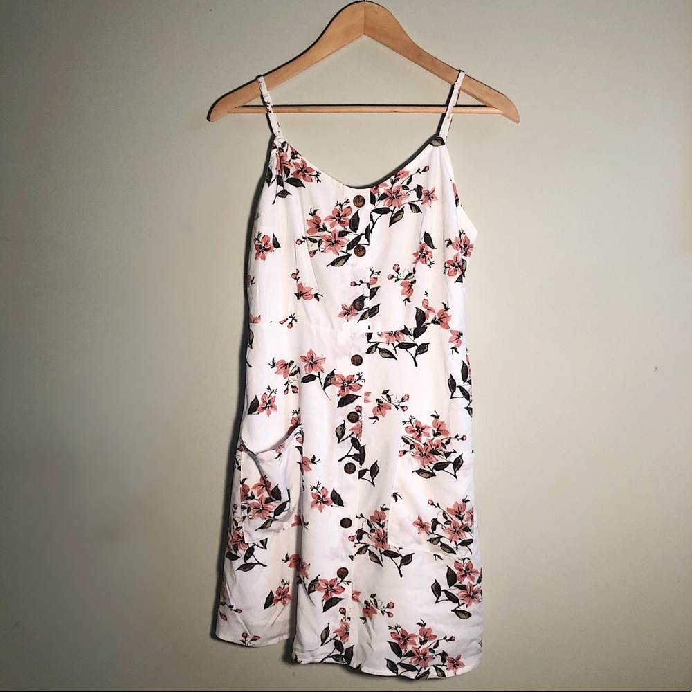 NWT Garage Floral Button-Up Sundress with Pockets